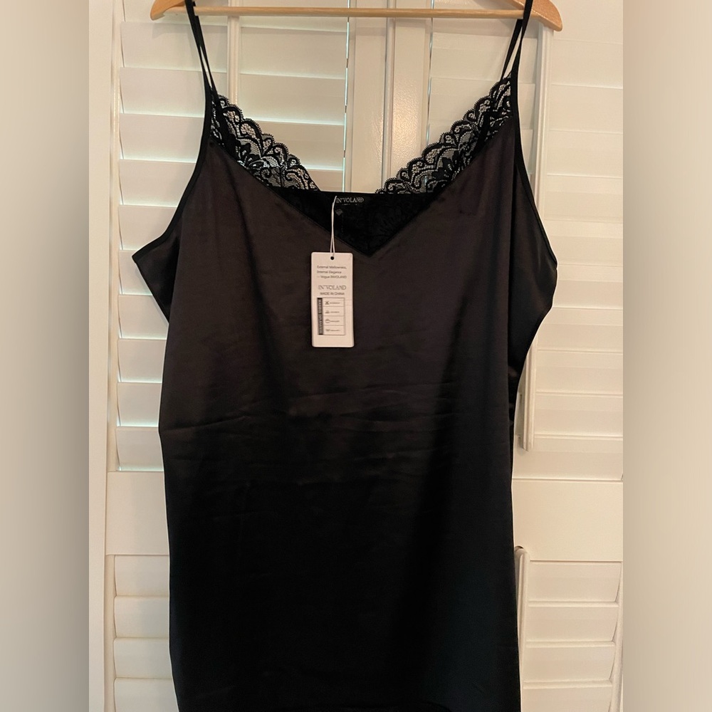 NWT Black long camisole, 22W
